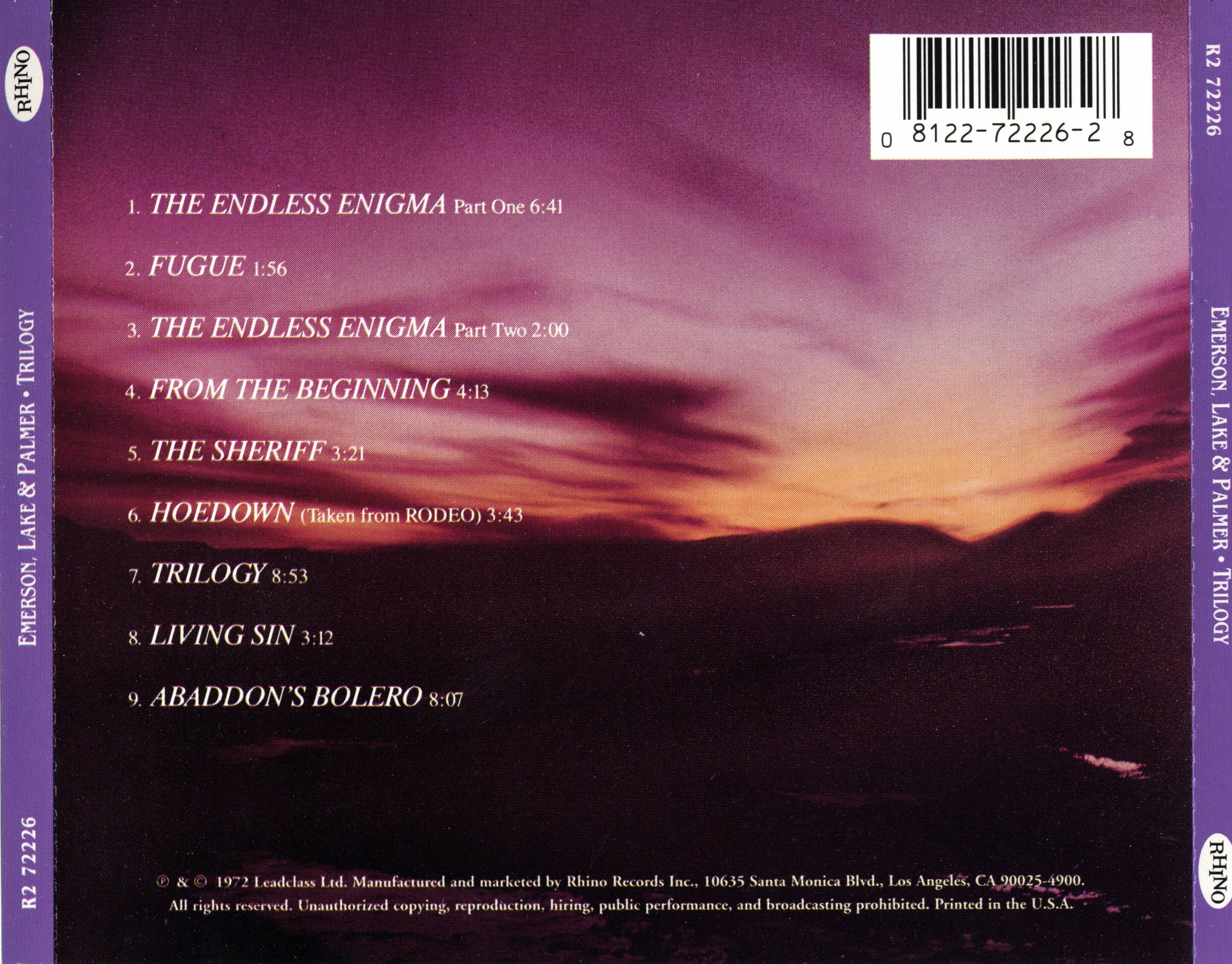 Emerson, Lake and Palmer Trilogy [ak usa]